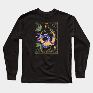 The Moon Tarot Card Botanical Snake Long Sleeve T-Shirt